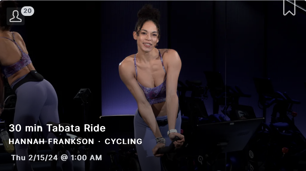 Screenshot from Hannah Frankson 30 min Tabata - Unstackable 